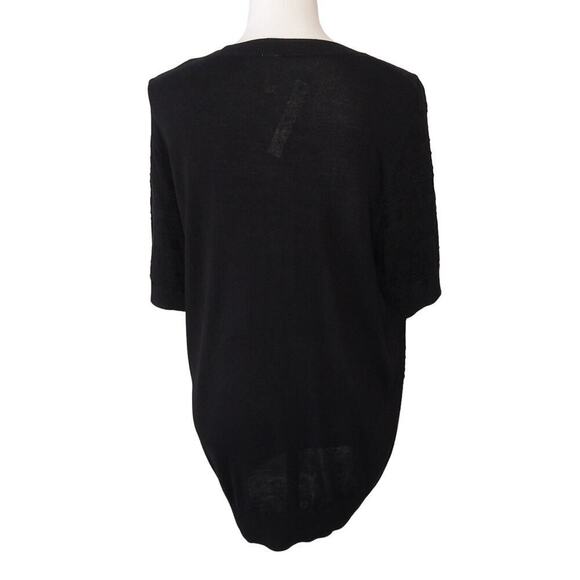 Qixing NWT Black Sweater Size XL Semi Sheer Casual Preppy Closet Staple - Picture 2 of 10